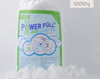 Power Füll® eco white | 10kg 10x 1kg Sustainable filling cotton | Toy standard certified | Washable up to 40°C | Craft cotton | Cushion filling | S