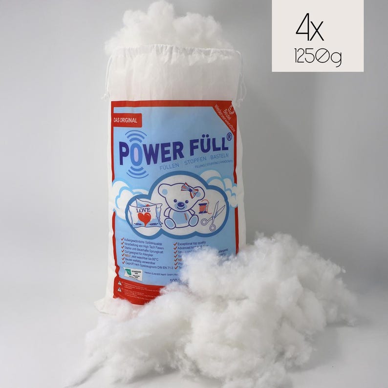 Rembourrage POWER FILLING 5 kg (5 x 1 kg) | Certifié Oeko-Tex | Lavable à 95 degrés | Hypoallergénique image 1
