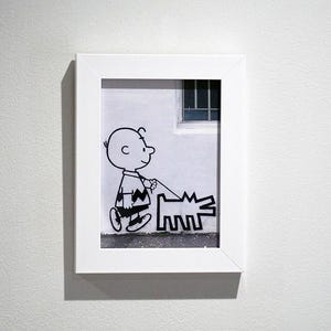 Charlie Brown x Keith Haring Barking Dog A6 Postkarte Street Urban Pop Art Snoopy Peanuts Charles M. Schulz Banksy Neu