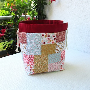 Projektbeutel Handarbeitstasche Utensilo mit Steckfächern in Patchworkdesign