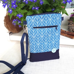 Borsa a tracolla, borsa per cellulare, piccola borsa a tracolla blu