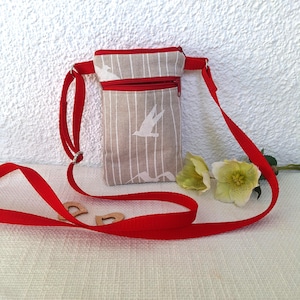 Borsa a tracolla, borsa per cellulare, piccola borsa a tracolla, uccelli color naturale