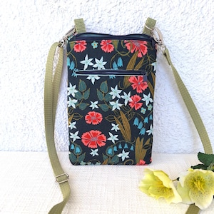 Crossbodytasche Handytasche kleine Umhängetasche bunte Blumen