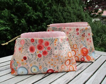 Projektbeutel Kosmetiktasche Geschenkebeutel Kinchakubeutel Blumendesign