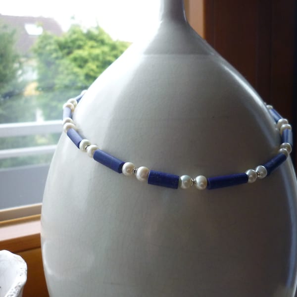 Lapislazuli Perlen Collier