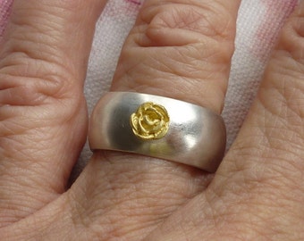 Gold Rose Silber Ring