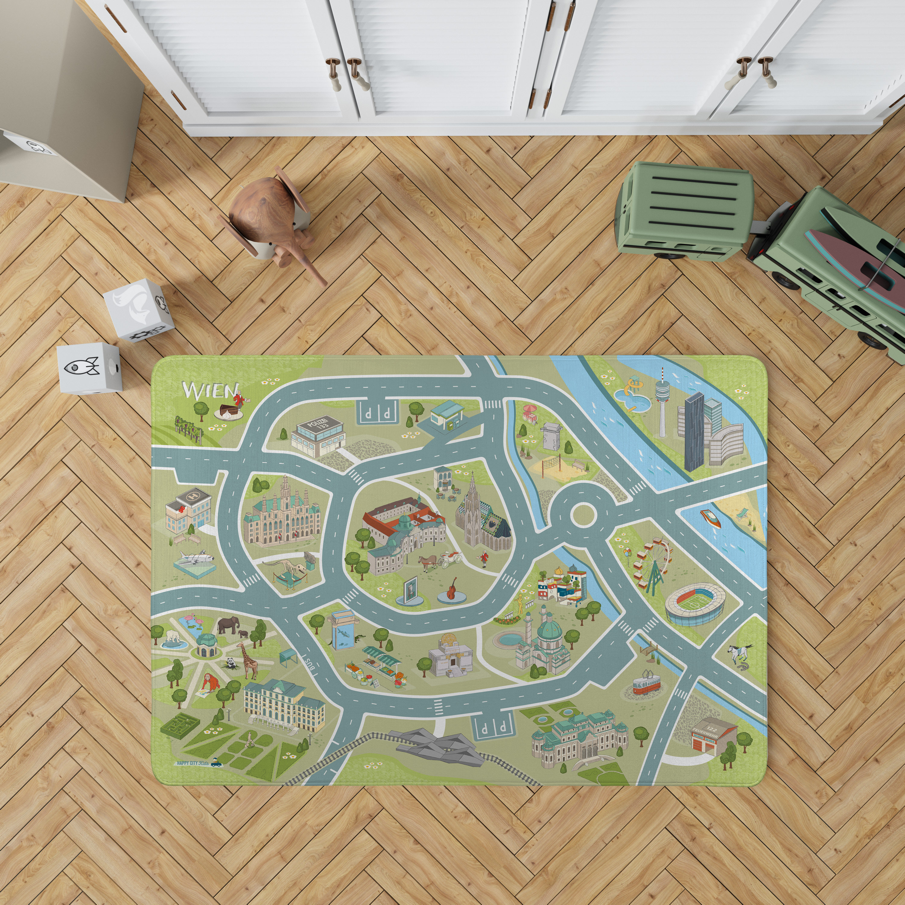NEU: Spielteppich WIEN Samtweicher Straßen-teppich Auto-teppich Play Rug  Play Matte Von Happycitykids in 2 Größen -  Finland