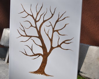 Lienzo de huellas dactilares árbol de bodas 50 x 70 cm