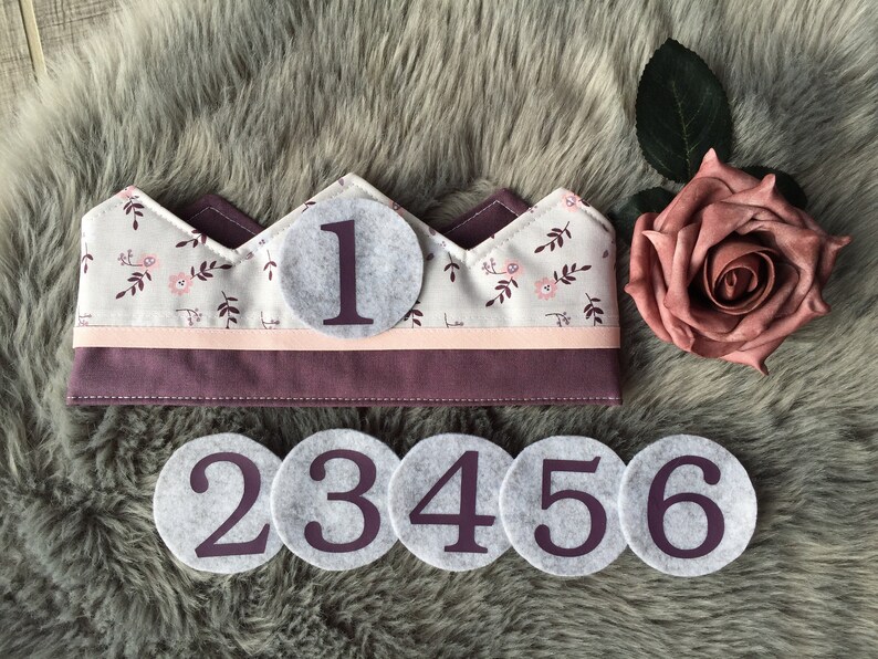 Cotton birthday crown for girls, from 1st to 6th birthday