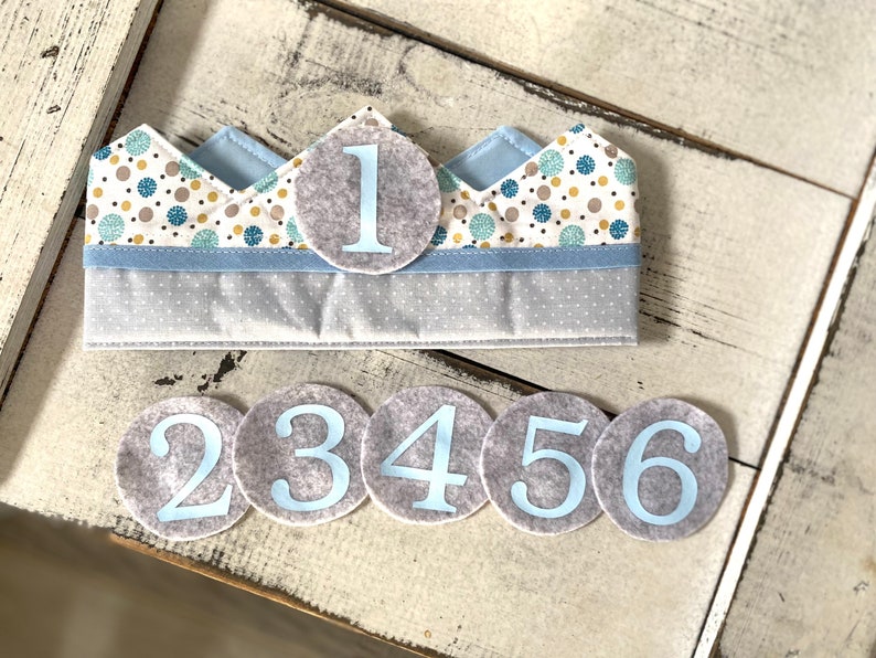 Cotton birthday crown for boys, from 1st to 6th birthday