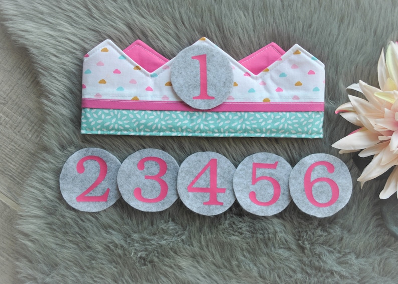 6. Geburtstagskrone Für Mädchen - Rosa Blumen-Krone Mit Rosen-Dekor