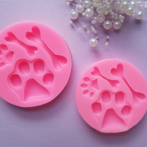 Silicone mold Paws and Bones image 1
