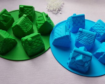 Silicone mold "Village 6 houses" soap / concrete