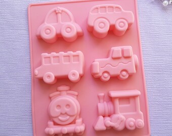 Silicone mold "Locomotive / Cars" soap / concrete