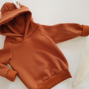 Hoodie waffle jersey rust fox image 1