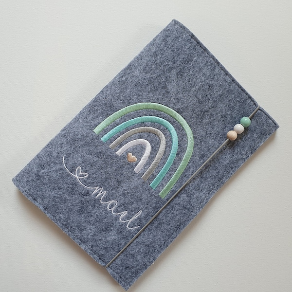 U-book cover rainbow embroidered