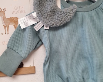 Sweater waffle knit sea blue