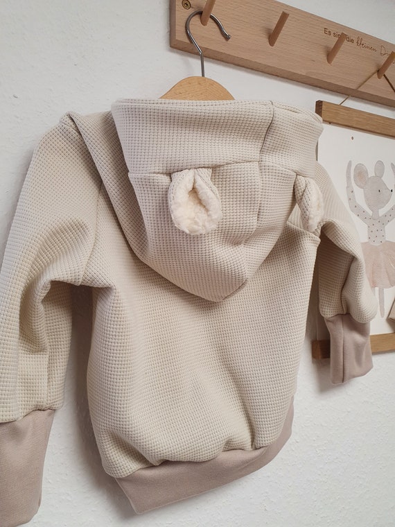 Hoodie waffle beige 