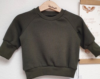 Sweater waffle knit khaki