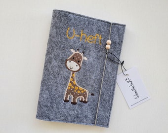U-booklet cover "Giraffe" embroidered