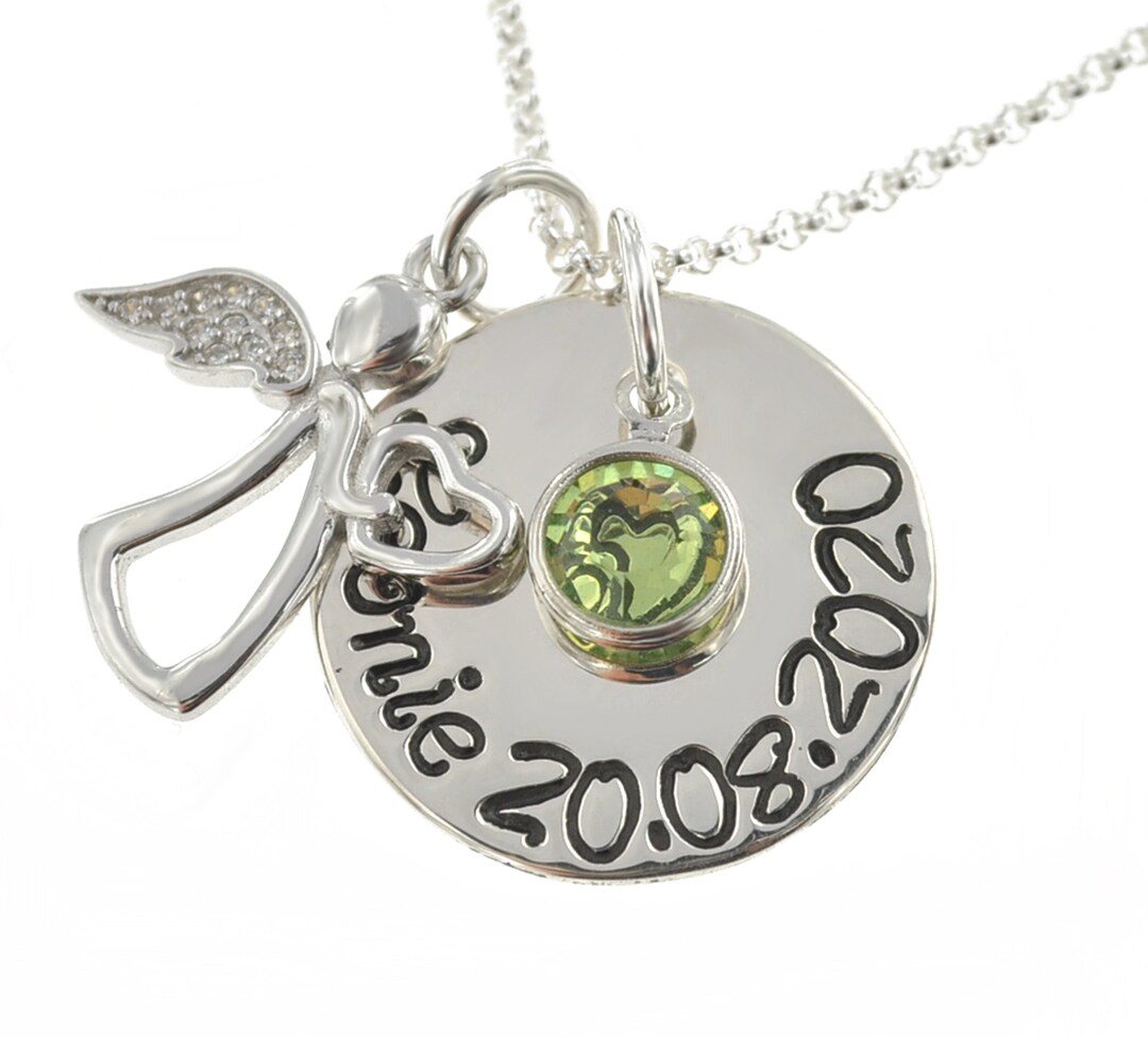 Name Necklace, Christening Necklace, Guardian Angel, Guardian Angel