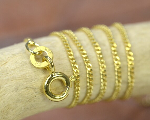 Round Gold Pendant In 333 Yellow Gold With Engraving And Gold Etsy