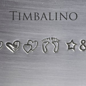 Timbalino name necklace made of stainless steel handcrafted with engraving, month stone necklace image 5