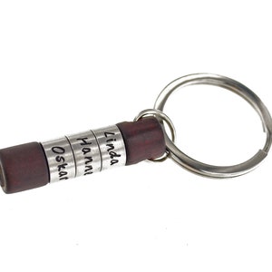 personalisierter Unikat Schlüsselanhänger aus Edelstahl und Holz, Geschenkidee für Männer Bild 6