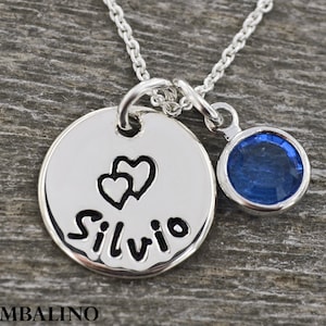 Cadena personalizada 925 cadena de bautizo cadena de nombre cadena con grabado cadena de plata cadena familiar regalo para nacimiento cadena bautizo personalizado