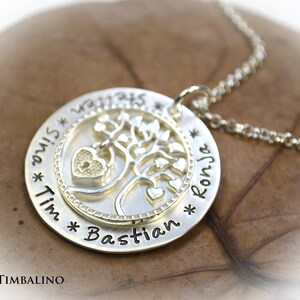 Namenskette, Baum des Lebens personalisierbar, Lebensbaum Kette aus Sterling Silber mit individueller Gravur Bild 3