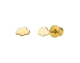 Minimalistische Wolken Ohrstecker 925 Silber vergoldet Schoschon- Ohrringe Geschenk