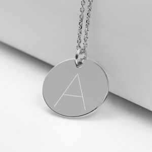 SCHOSCHON Halskette Buchstabenkette Wunschinitiale 925 Silber- Initiale Anhängerkette - Plättchenkette Wunschgravur schönes Geschenk Frauen