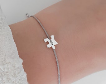 Pulsera de la Amistad Mini Puzzle - Plata 925 - Gris - SCHOSCHON