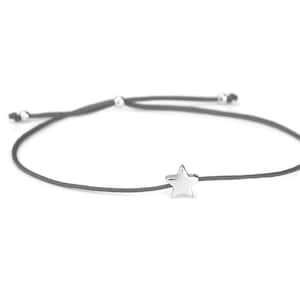 Women's bracelet star 925 silver adjustable | Keepsake memorial jewelry mourning companion textile bracelet filigree