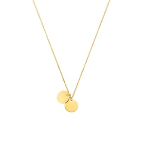 Zweier Plättchen mit Initialen - Personalisierte Gravur Kette Doppelanhänger 925 Silber vergoldet als Muttertagsgeschenk