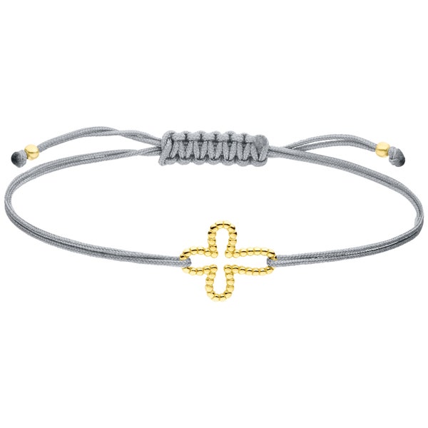 Kreuz Armband Kleine Kügelchen 925 Silber vergoldet- Grau Miniperlen zartes Geschenk Schmuck für Frauen Muttertag handgemacht Farbauswahl