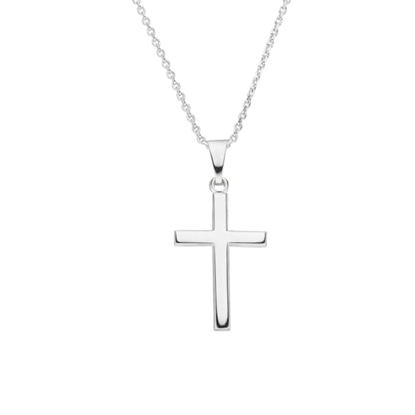 SCHOSCHON KREUZ Anhänger Kette  925 Silber - feine Kreuzkette - Geschenk Konfirmation Christlicher Schmuck Geschenkbox Firmung Christlich