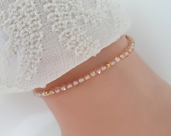 Zirkonia Armband  Beige - Verstellbare Länge