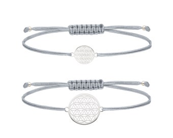 SCHOSCHON Women's Mother Daughter Flower of Life Bracelet Set 925 Silver Marsala Silver | Jewelery flower of life - color customizable gift