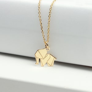 SCHOSCHON Necklace Elephant Origami 925 silver gold-plated | cute elephant pendant friendship gift