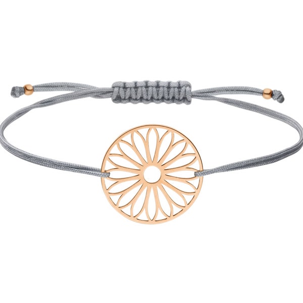 SCHOSCHON Damen Armband Tausendschön Blume 925 Silber rosevergoldet | Schmuck Gänseblümchen Geschenk Frauen