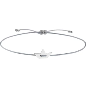 Papierboot Armband Ahoi 925 Silber | Maritim Schmuck Papierschiff Freundschaft Schulabschluss