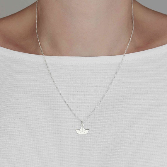 origami boat necklace