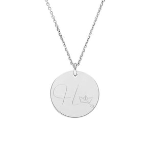 SCHOSCHON Buchstabenkette Gravurplättchen Bötchen Design 925 Silber - personalisierte Kette als Geschenk Abschlussgeschenk Reisegeschenk