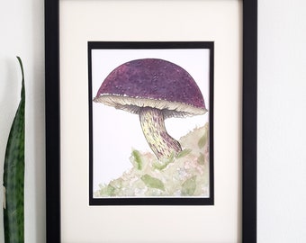 Bolete Mushroom Watercolor Print l Mushroom Painting l Mycology Illustration