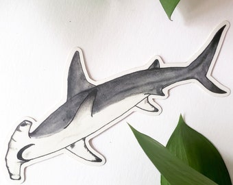 Hammerhead Shark Vinyl Sticker l Watercolor Sticker l Watercolor Hammerhead
