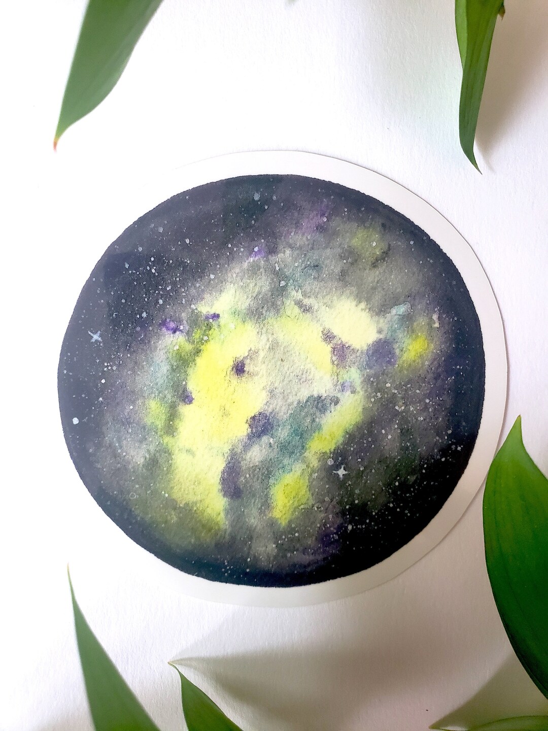 Galaxy Vinyl Sticker L Space Sticker L Celestial Watercolor Etsy