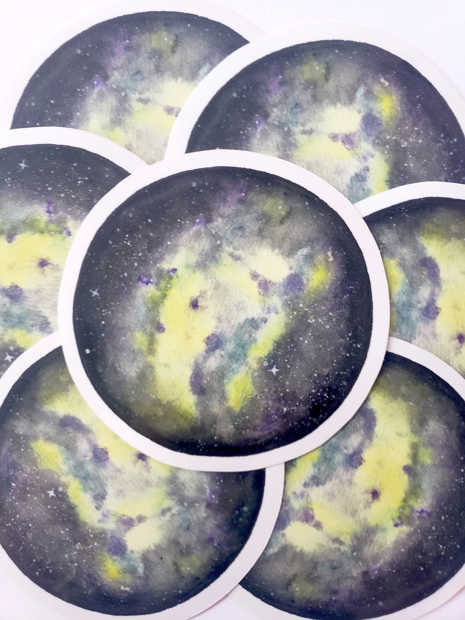 Galaxy Vinyl Sticker L Space Sticker L Celestial Watercolor Etsy