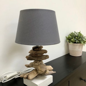 Handcrafted driftwood table lamp