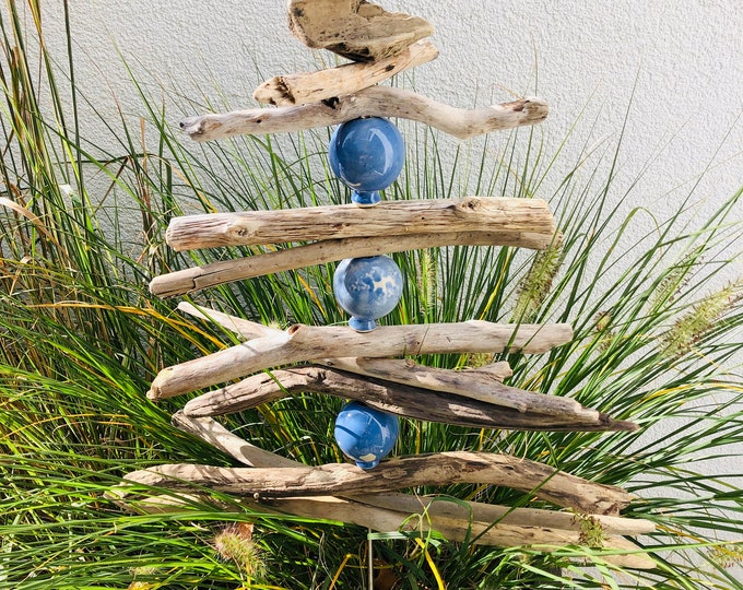 NEU Gartendeko aus Treibholz mit tollen Tonkugeln Etsy.de